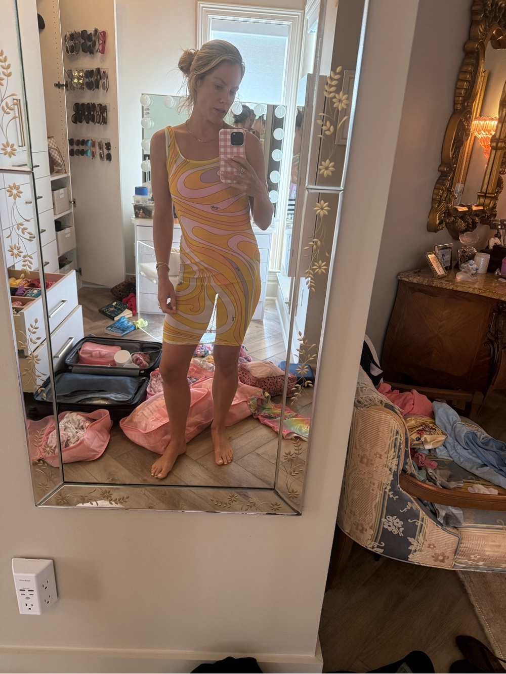 Emilio Pucci Yellow Orange Swirl Mini Dress - Picture 7 of 7